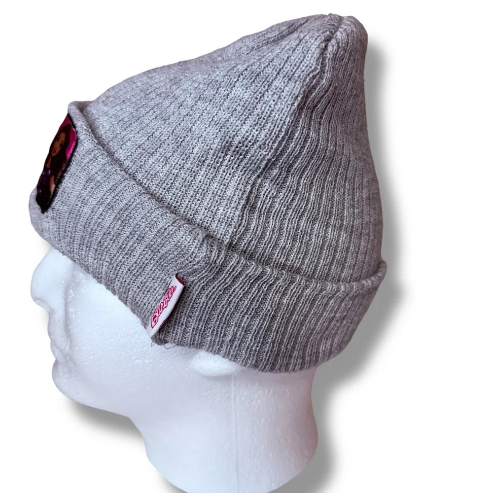 Barbie Girls Cuffed Knit‎ Beanie Hat 2016 Gray Barbie & Friends Nostalgic Winter